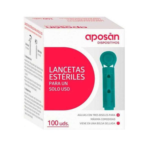 Aposan lancetas 100 unidades