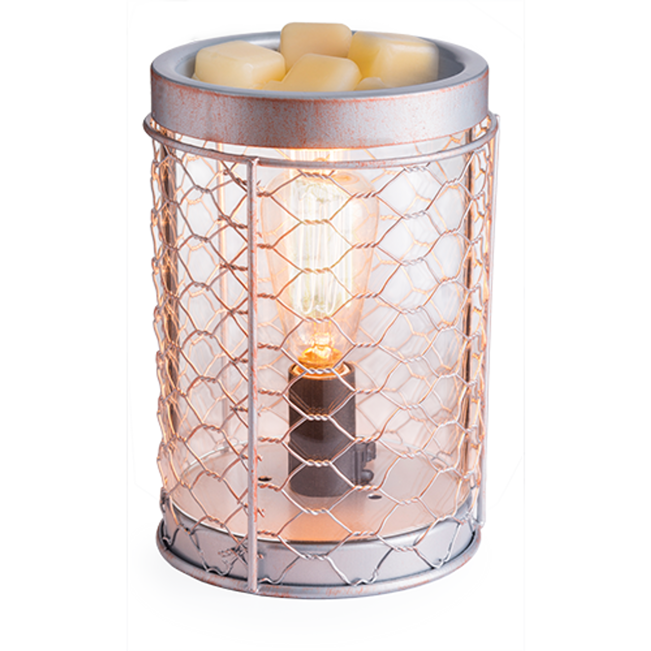 Candle Warmers Etc Fragrance Warmer, Edison Bulb Illumination, Chicken Wire