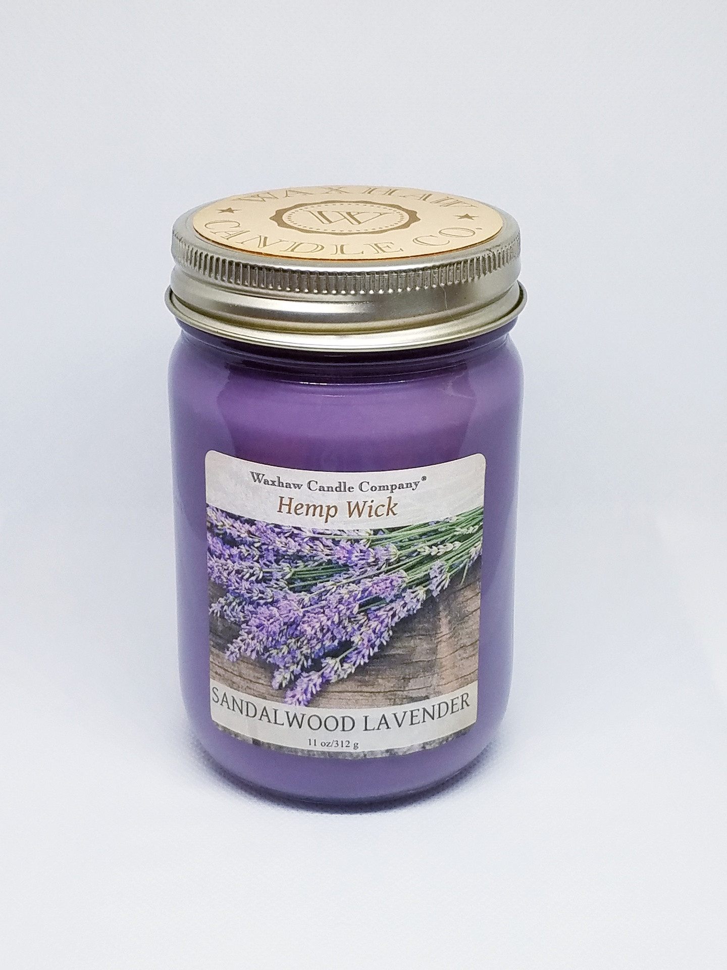 Sandalwood Lavender Candle Hemp Wick Waxhaw Candle Co.