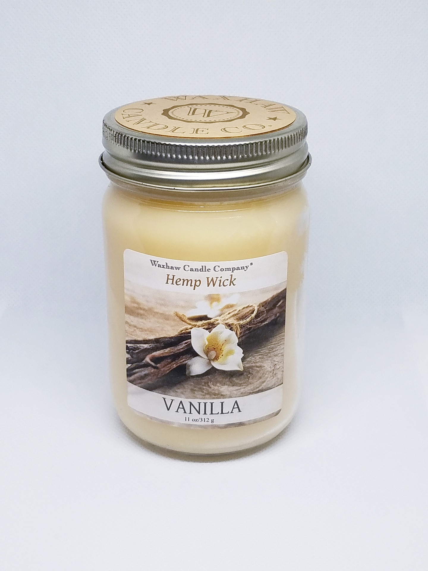 Vanilla Candle Hemp Wick Waxhaw Candle Co.
