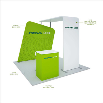 EzExpo Pisa & Eiffel Event Booth, 300x300 cm