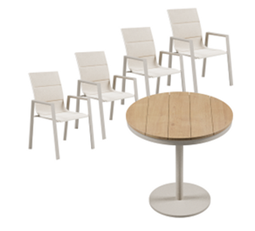 Outdoor Round Lounge Set, light Beige