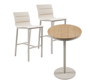 Outdoor Round Bar Set, Light Beige