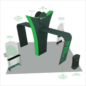 Double Y-Arch Event Booth, 600x600 cm Double Y-Arch Event Booth, 600x600 cm