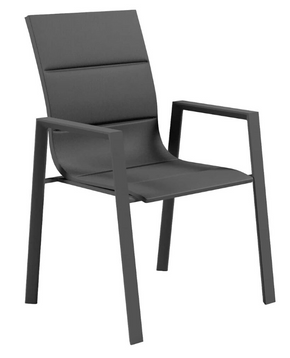Outdoor Chair with Armrests Dark Grey