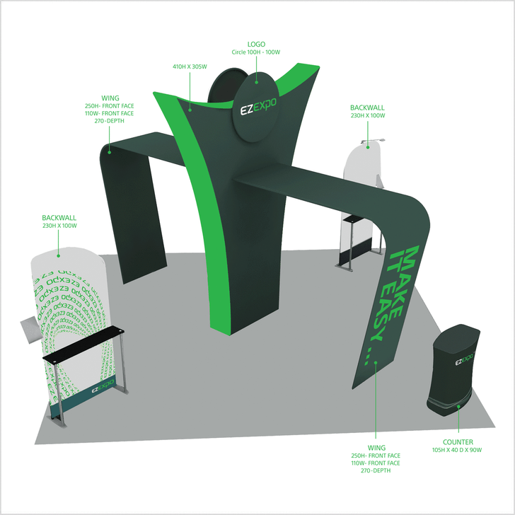 Double Y-Arch Event Booth, 600x600 cm