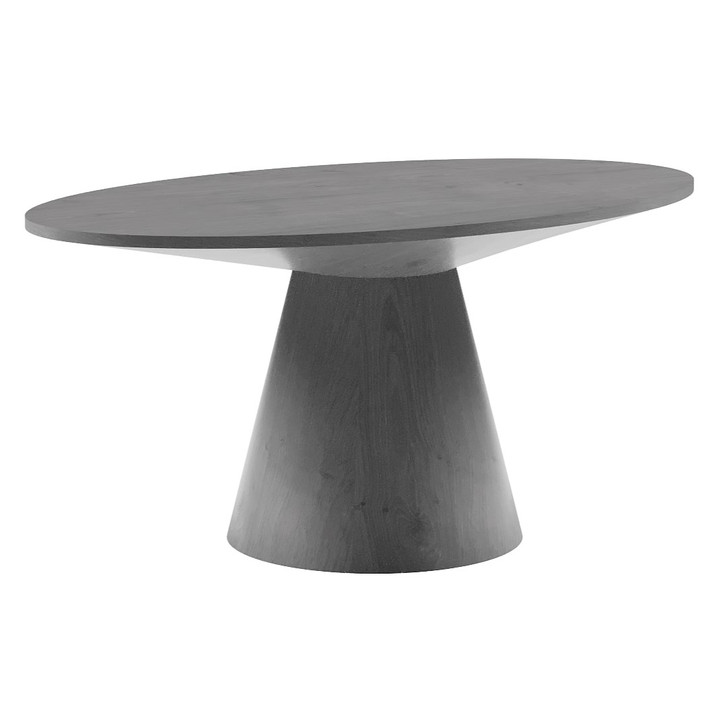 EzExpo Modern Wood VIP Oval Front Table Grey