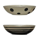 Black and Cream Serving Bowl