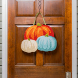 Pumpkin Trio Hooked Door Decor