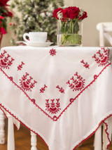 Folk Dance Embroidered Tea Cloth