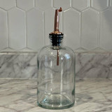 25 oz Apothecary Clear Glass Bottle with Weighted Gold Rubber Pour Spout