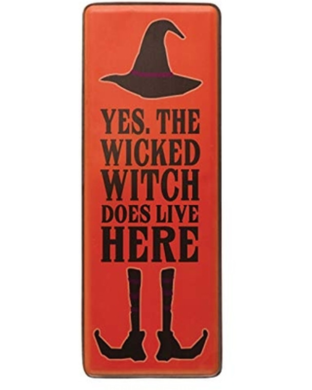Wicked Witch Lives Here Metal Sign