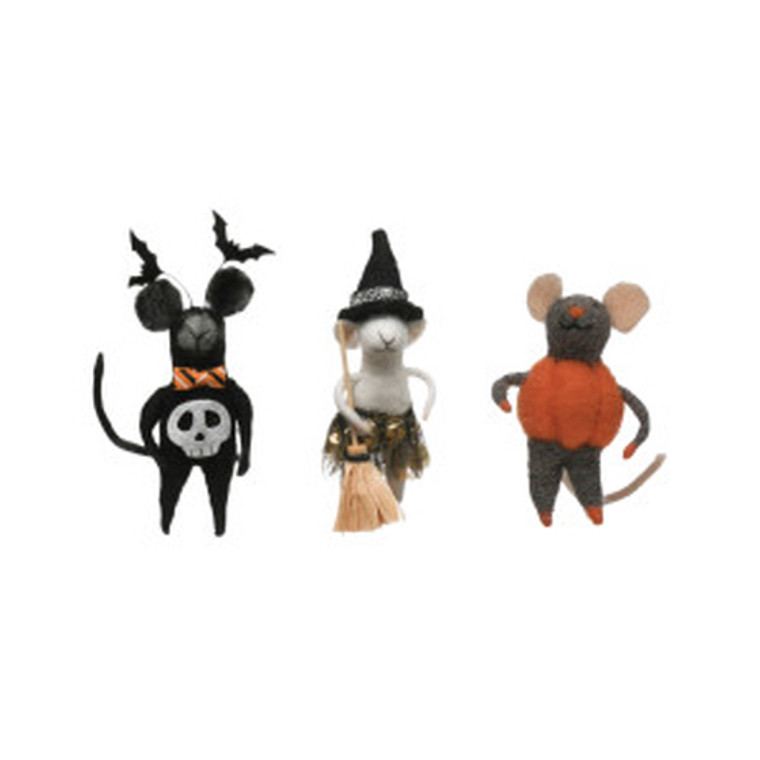 WOOL FELT MOUSE IN COSTUME, 3 STYLES