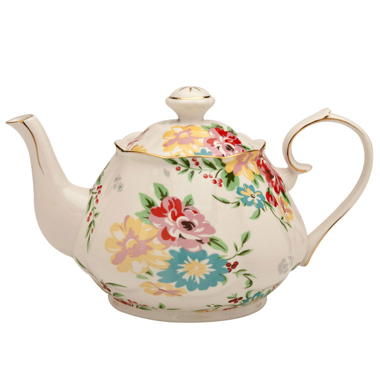 Shabby Rose Cream Teapot