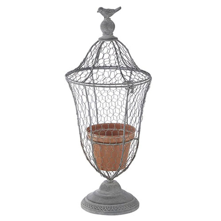 Round Bird Cage Wire Planter 20.75 "