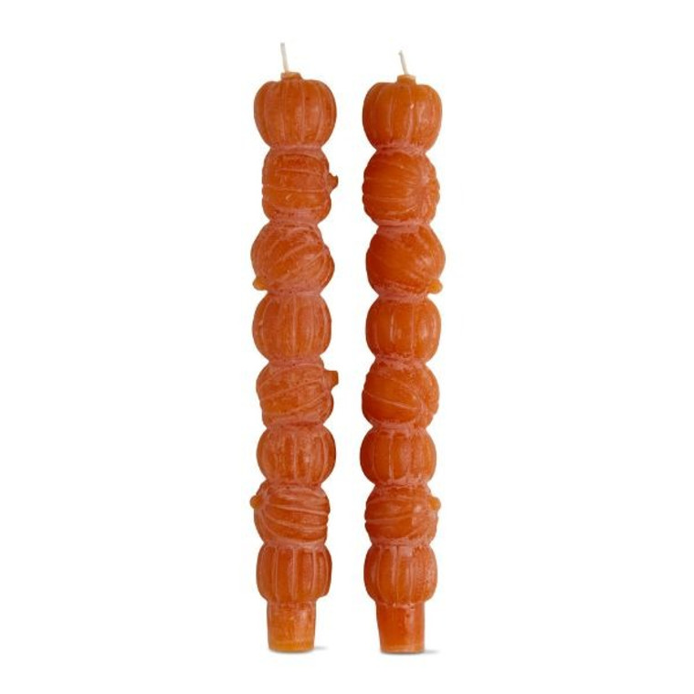 Pumpkin Stack Taper Candles -set of 2