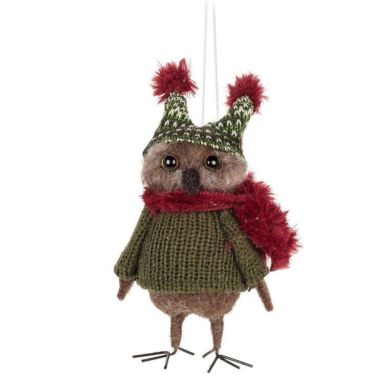 Owl w/Winter Hat Ornament