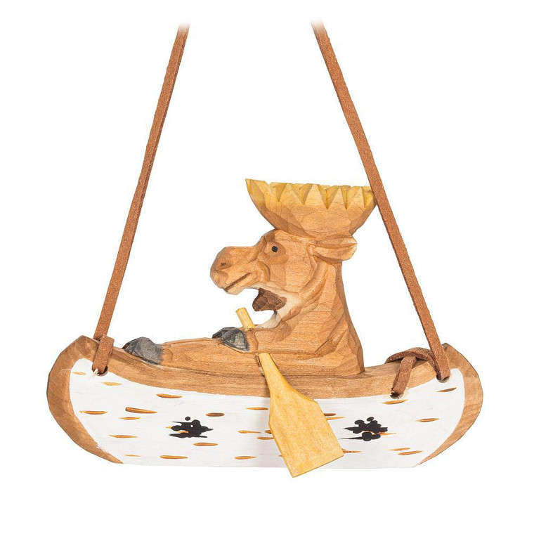 Moose in Canoe Ornament