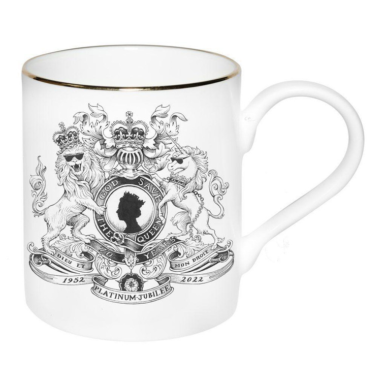 Platinum Jubilee God Save The Queen Crest Mug