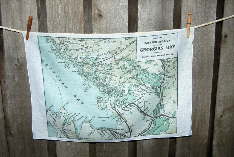 Georgian Bay Vintage Map Tea Towel$