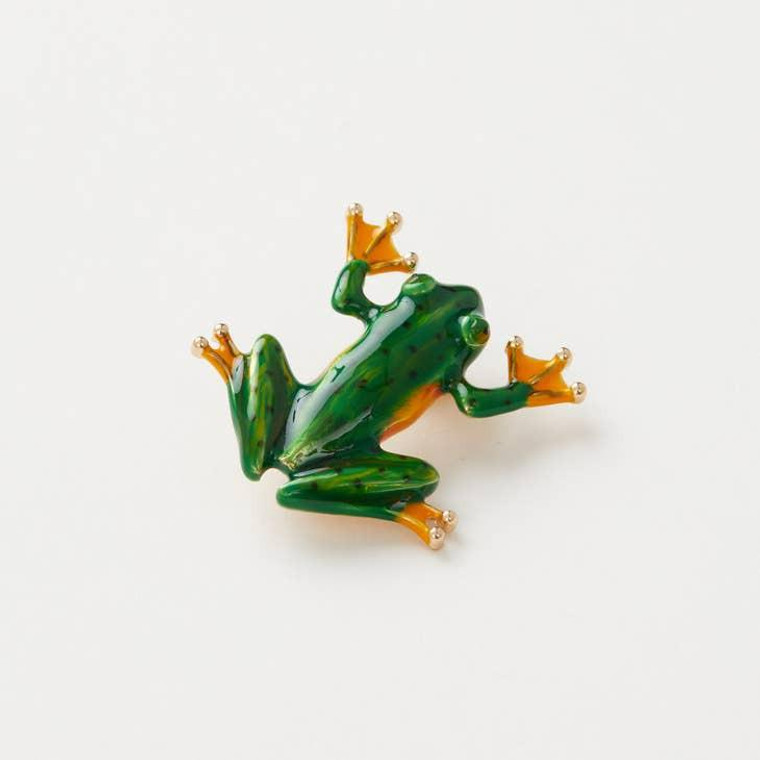 Enamel Frog Brooch