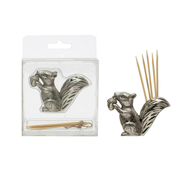 Pewter Squirrel Tooth Pick Holder