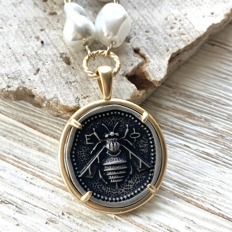 Bee Coin Necklace