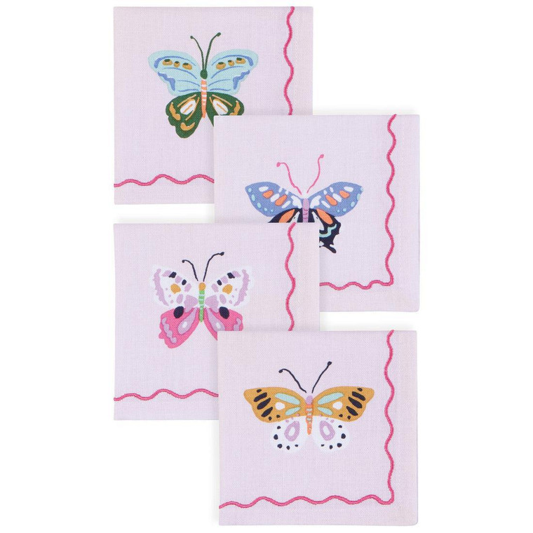 Flutter Cocktail  Napkins Set of 4