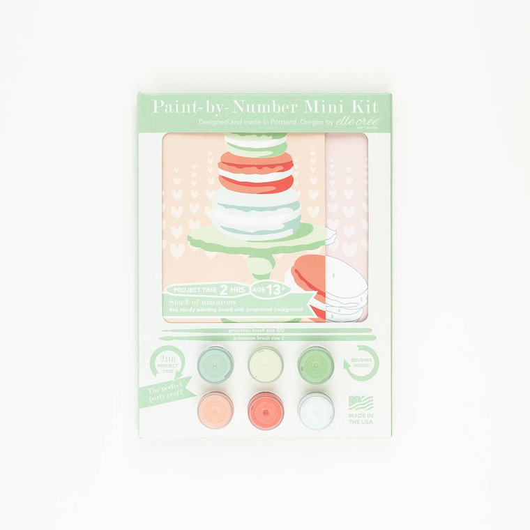 Stack of Macarons  Mini Paint-By-Number Kit