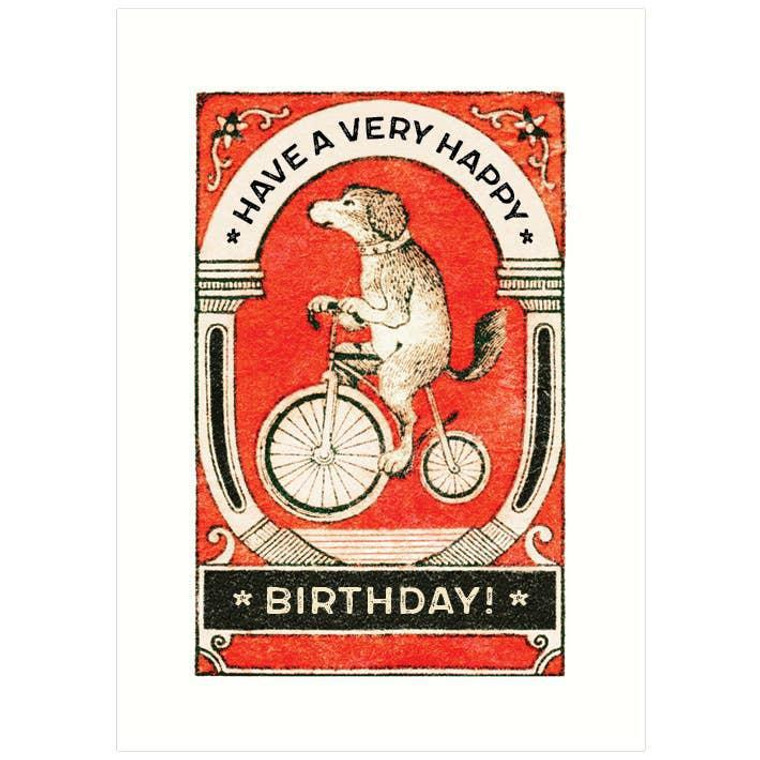 Dog on Bike Birthday Card