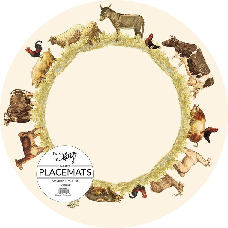 Farm Animals Paper Placemat