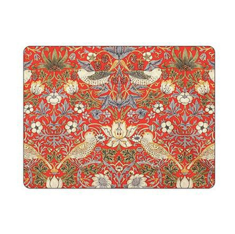 William Morris Strawberry Thief Red Placemats Set of 4