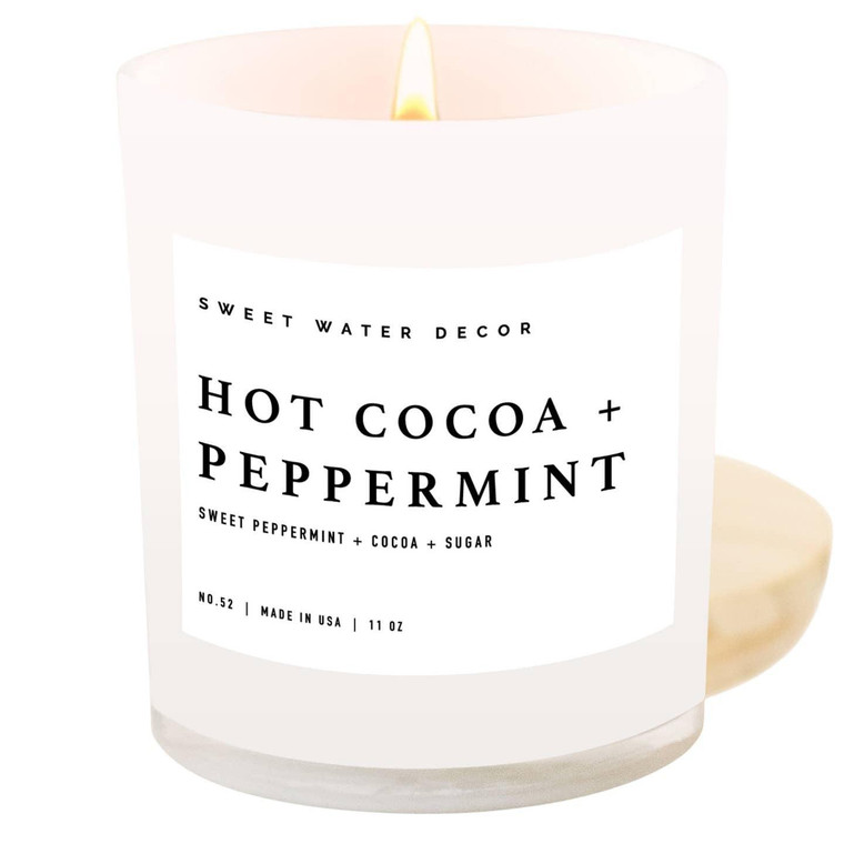 Hot Cocoa & Peppermint 11 oz Soy Candle