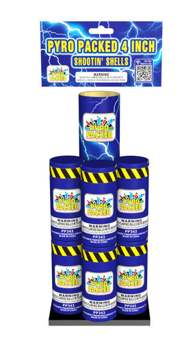 Pyro Packed 4 inch Shootin Shells Reloadable Artillery