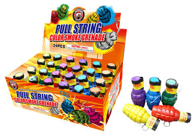 Pull String Color Smoke Grenade 24 Piece