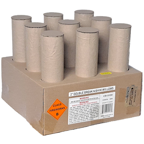 9 Shot 2 inch Double Break Nishiki Willows 500g Fireworks Cake