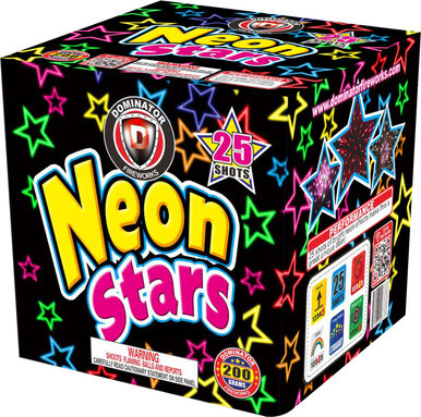 Neon Stars 200g Fireworks Cake