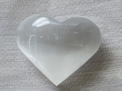 Selenite Polished Heart