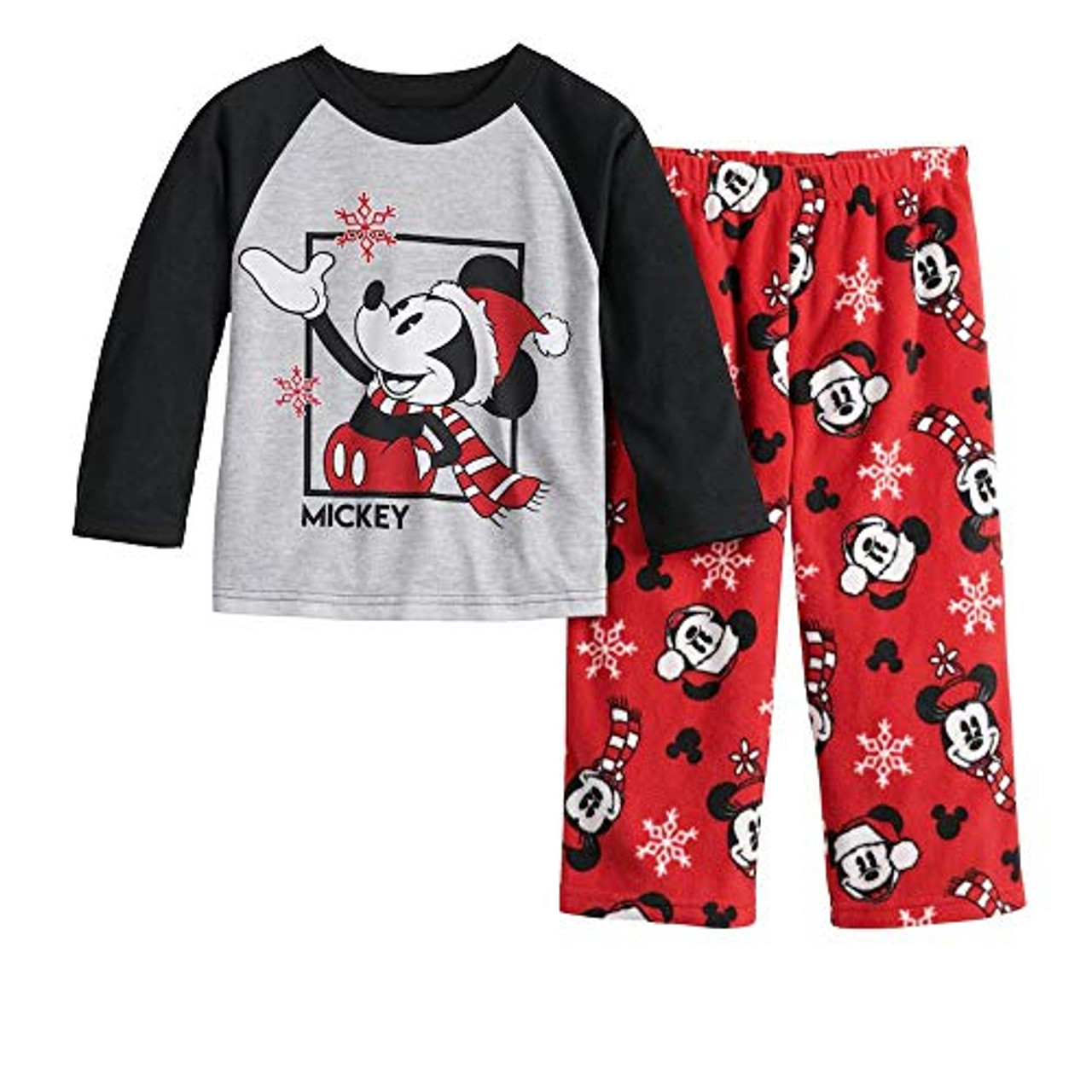 Classic Mickey Mouse Christmas Jersey and Fleece Pajama Set