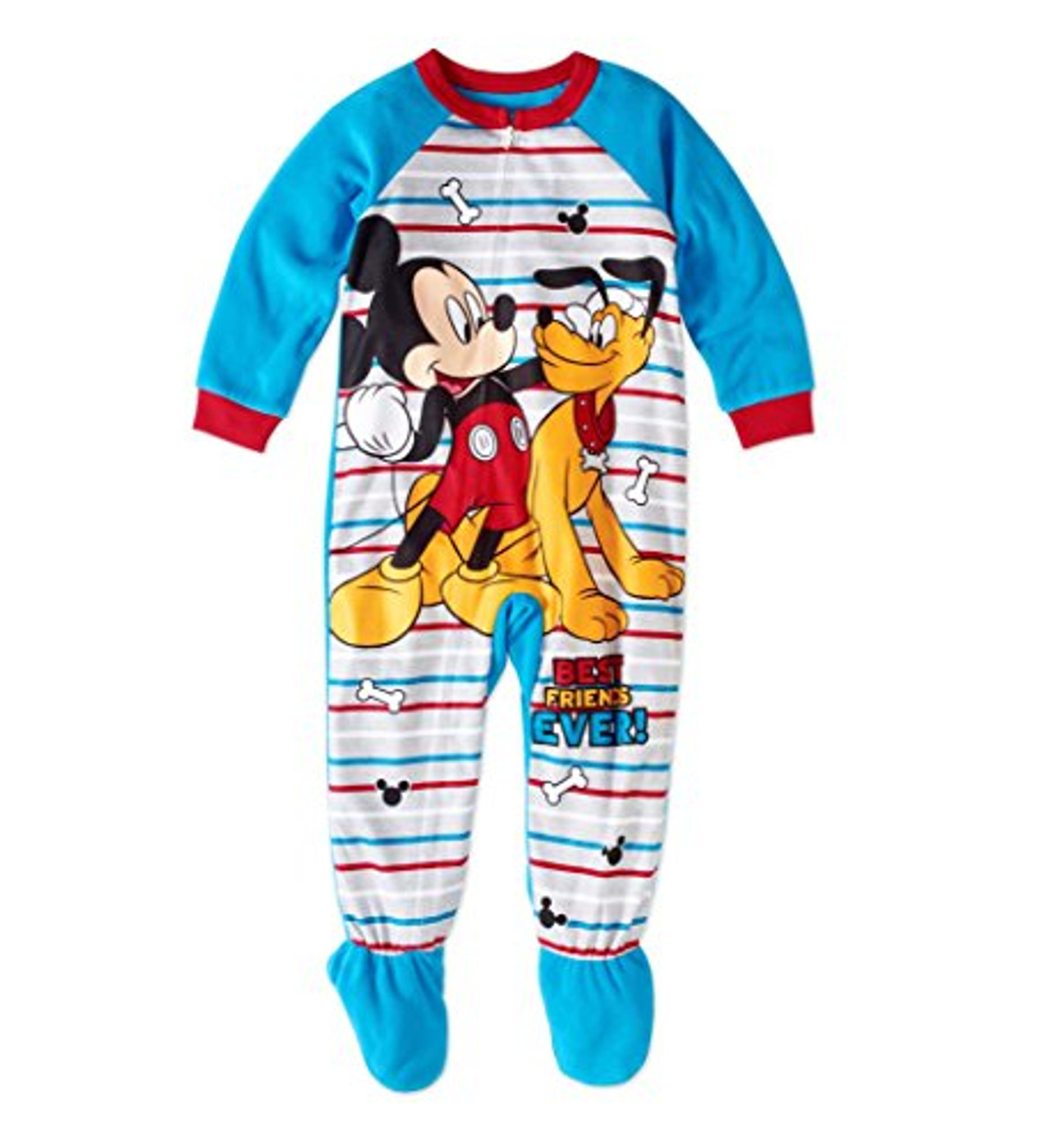 Toddler Boys Mickey and Pluto Best Friends Forever Fleece Footed