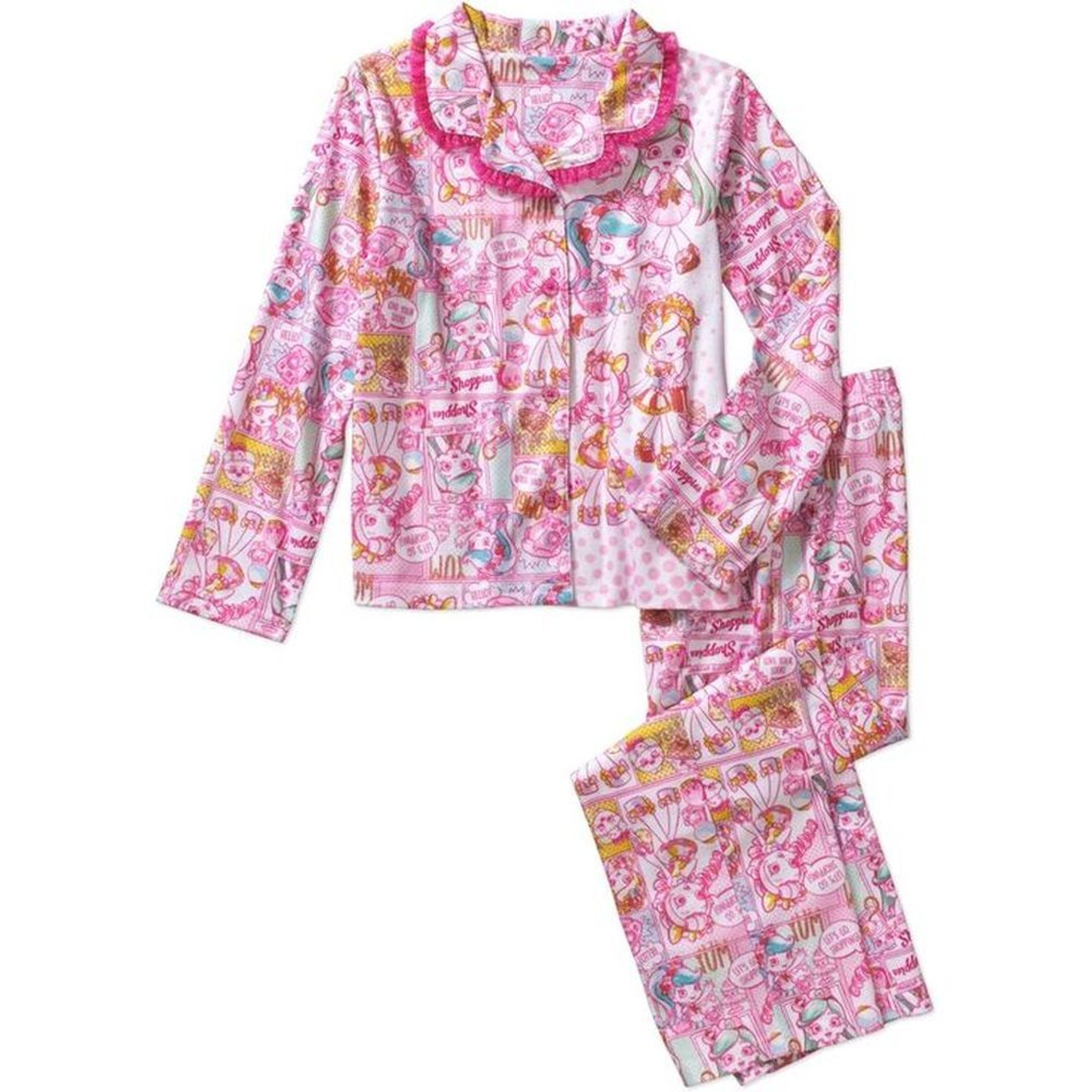 Sleep On It Girls 2-Piece Fleece Pajama Sets- Plaid, Pink & White