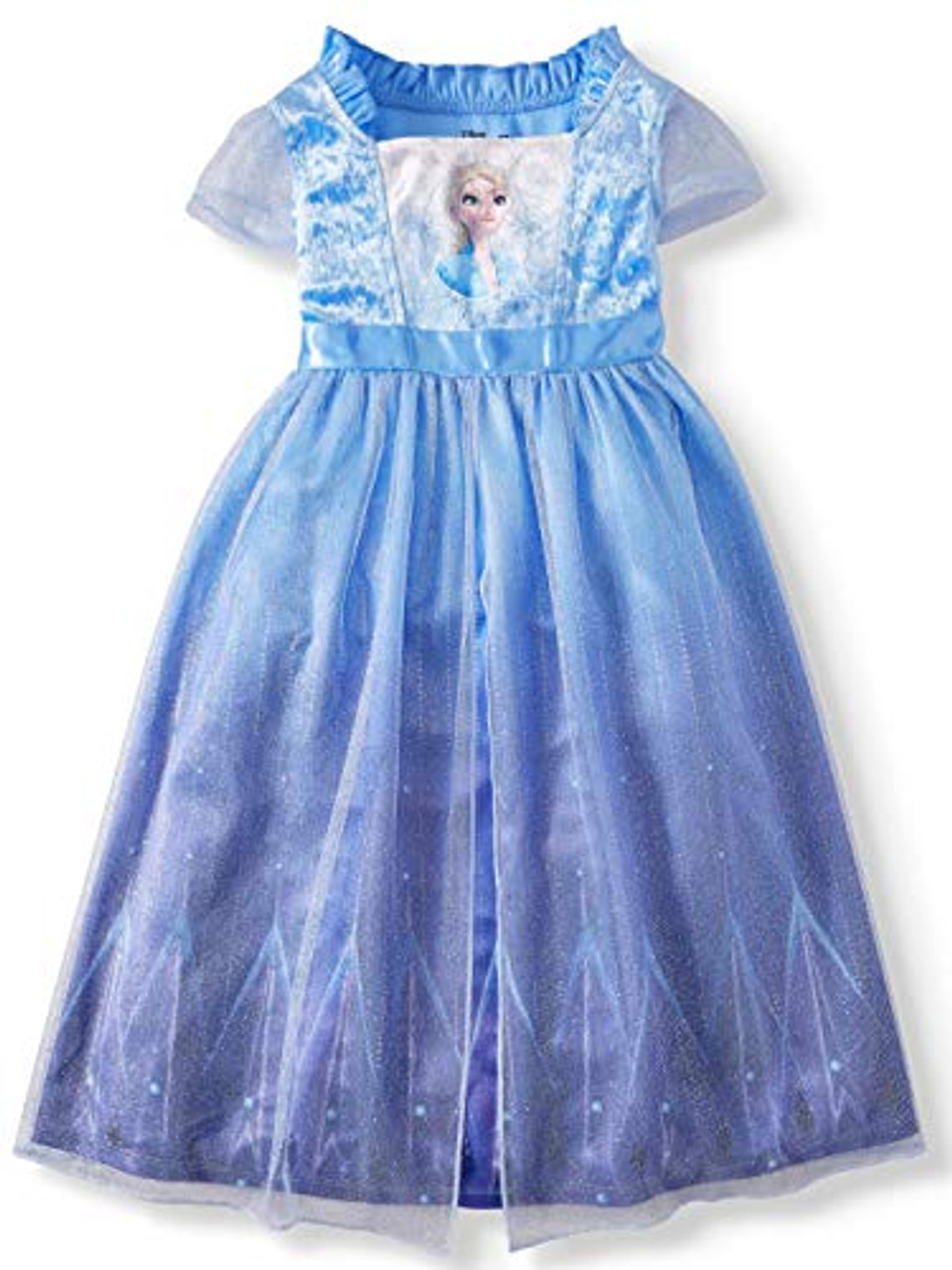 Disney Frozen II Elsa Velour and Shimmery Tulle Fancy Nightgown