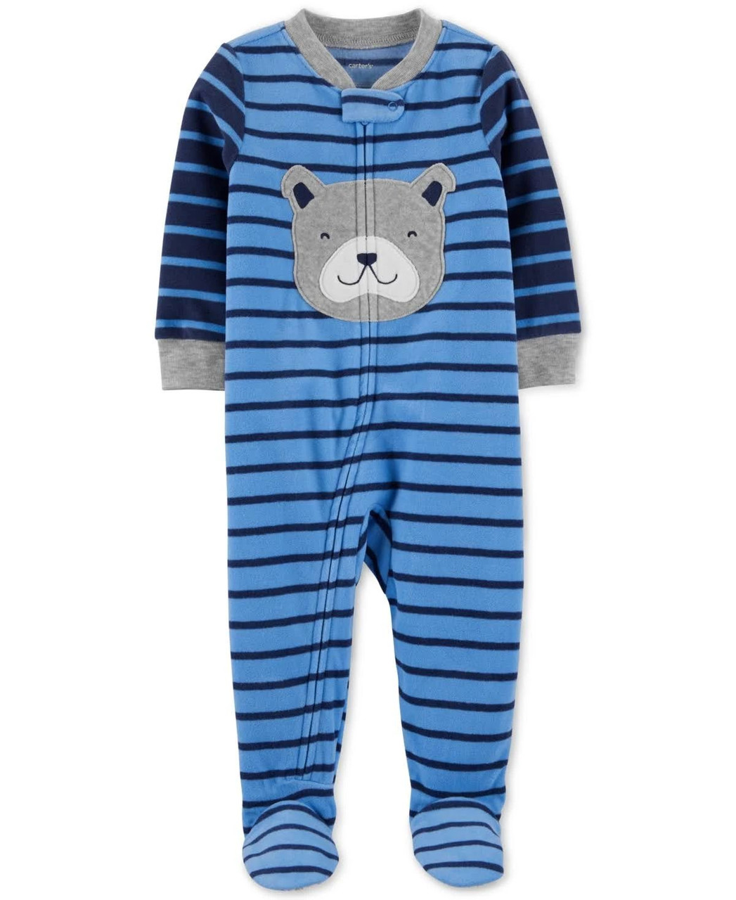 Carter s Baby Boy s Bulldog Puppy Striped Blue Pajama Sleeper