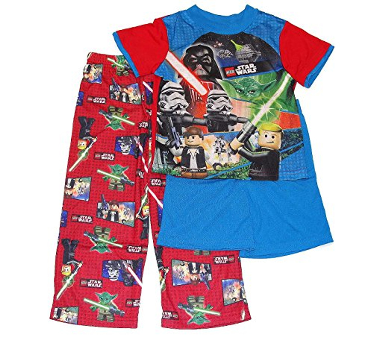 Lego Star Wars Boy s 3 Piece Pajama Pants Shorts Set Yoda Darth Vader Size 4