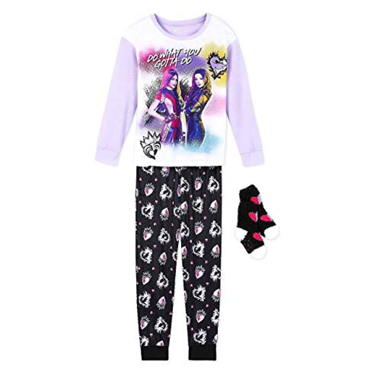 Descendants 3 Mal and Evie Pajama with Socks 3 Piece Set Little