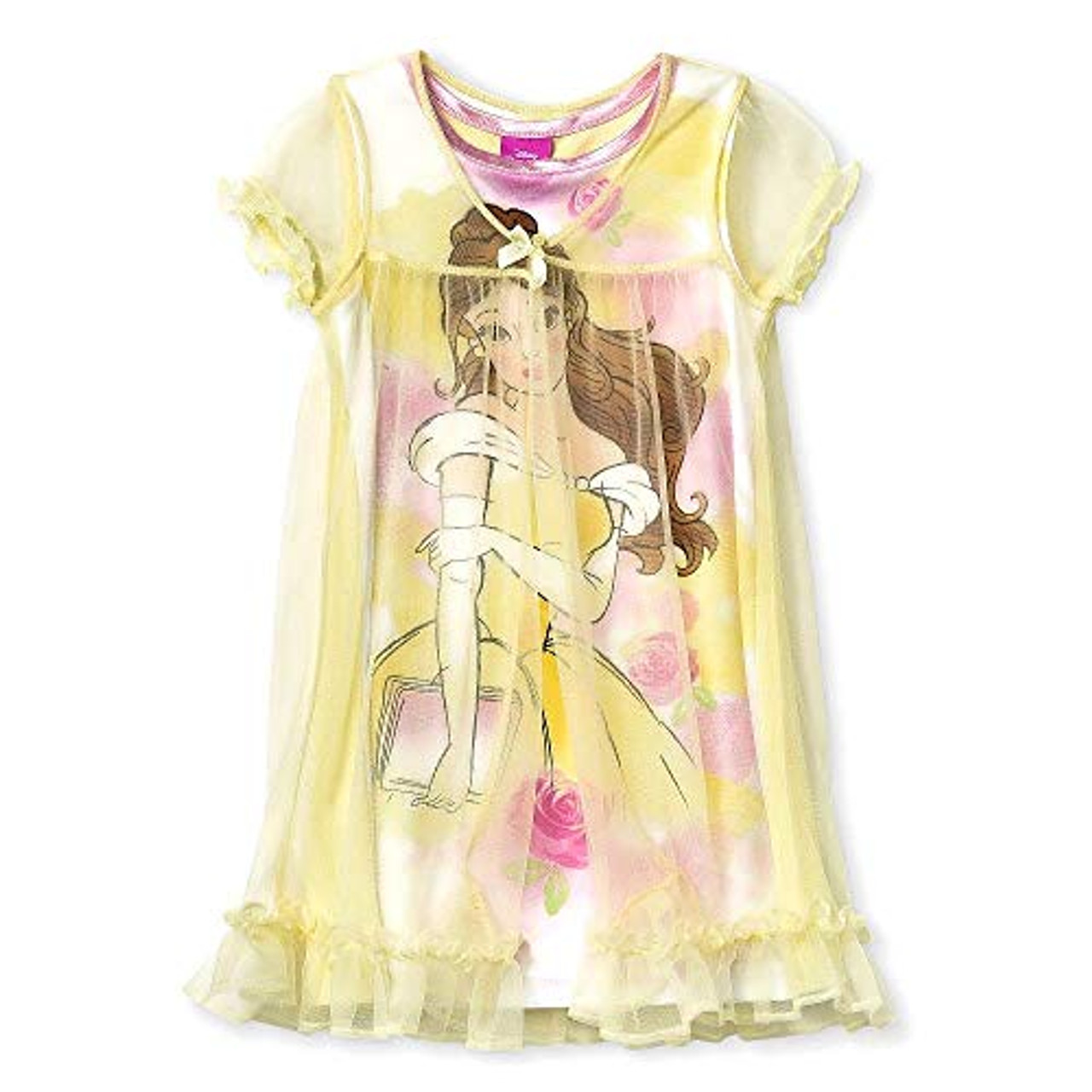 Disney Princess Belle Silky Nightgown with Tulle Peignoir Size 3T