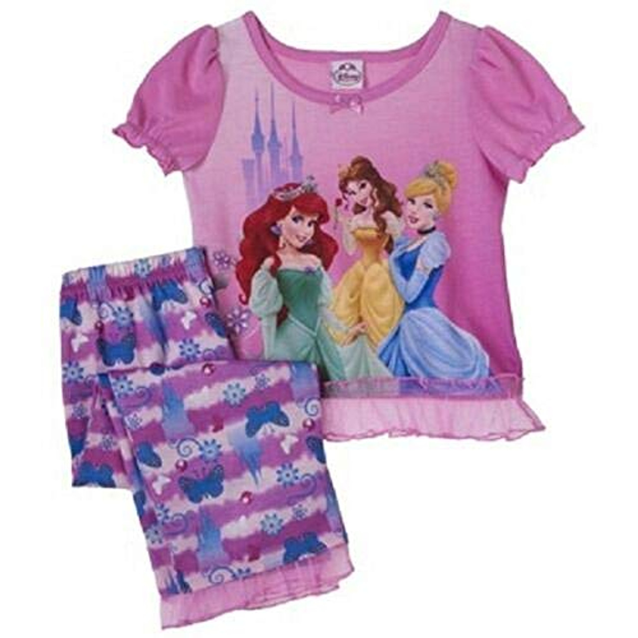 Disney Princess Castle and Butterfly Tulle Pajama Pants Set Size