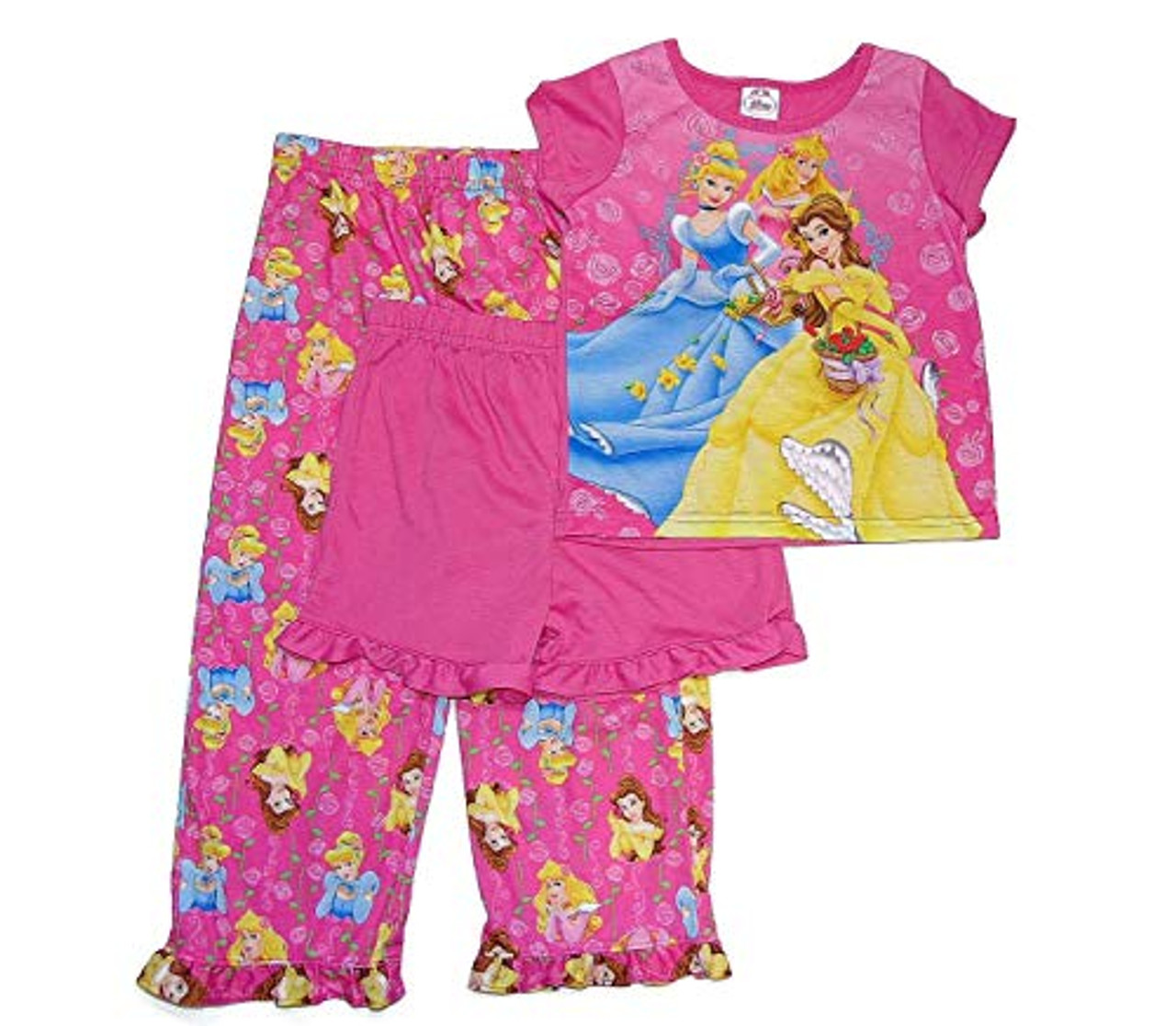 Disney Princess Girl s 3 Piece Pink Pajama Set Size 4T Little