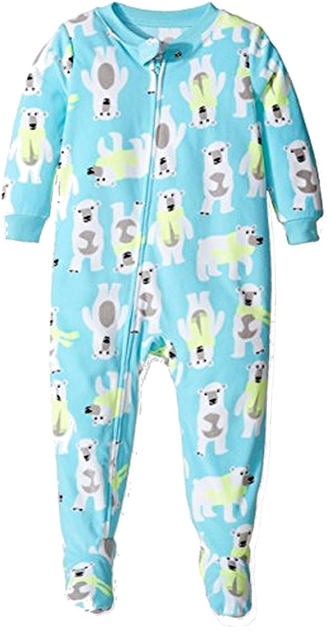 Carter's Pijama de forro polar con pies para niño pequeño, color azul, Azul