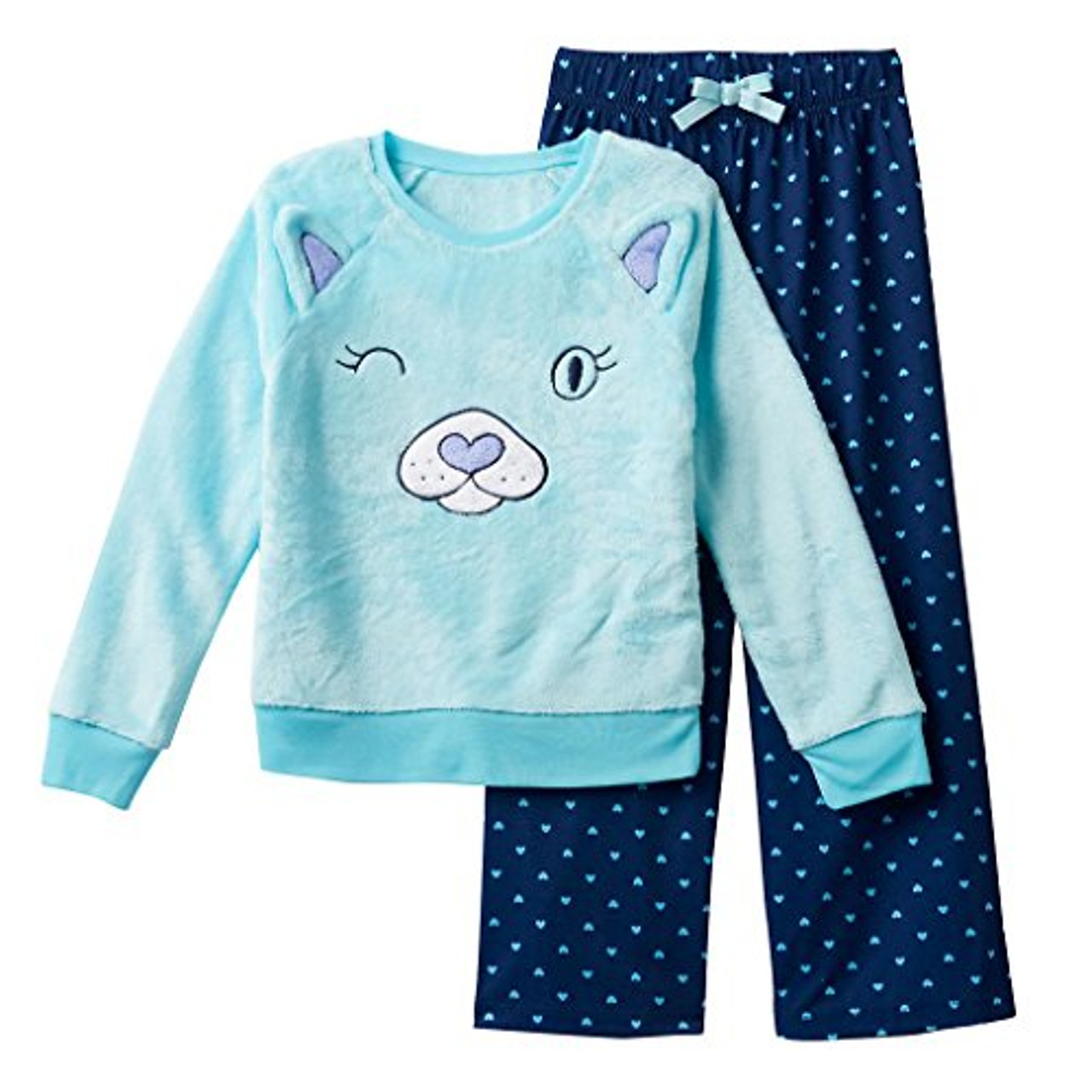 Girl's Cozy Animals Faux Fur Kitty Cat Pajama Set, Size 4 - Little Dreamers  Pajamas